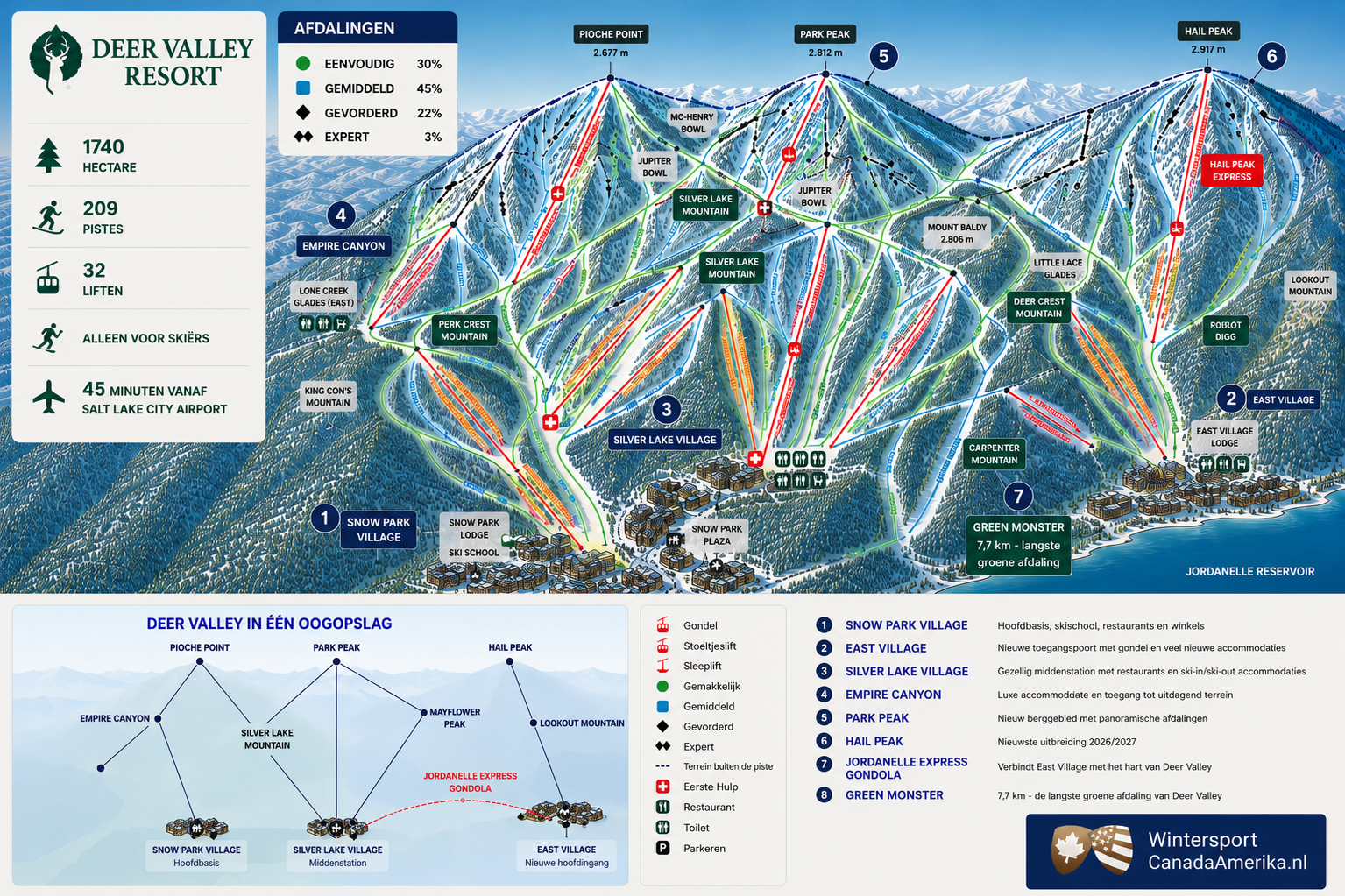 Deer Valley pistekaart 2026 2027 Deer Valley pistekaart 2026 2027