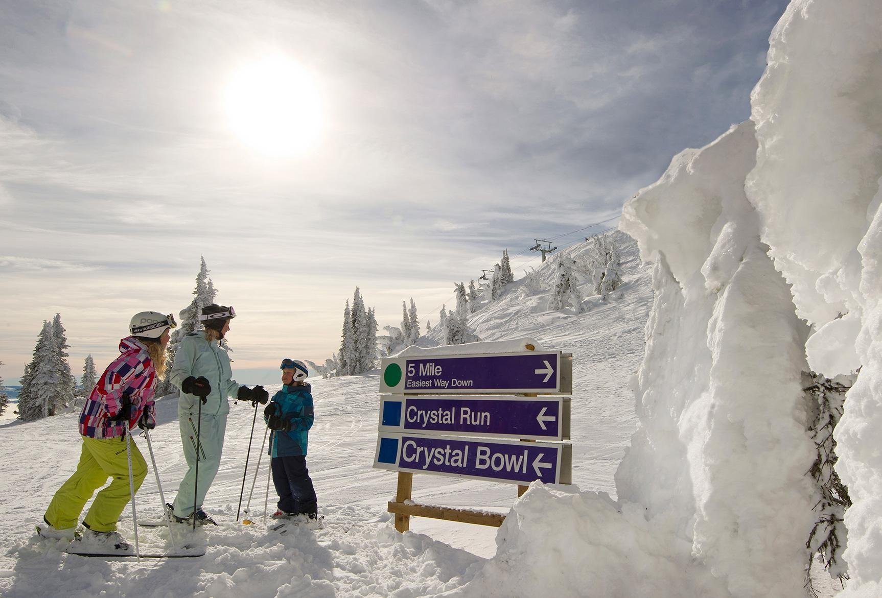 Crystal Bowl blauwe piste Sun Peaks