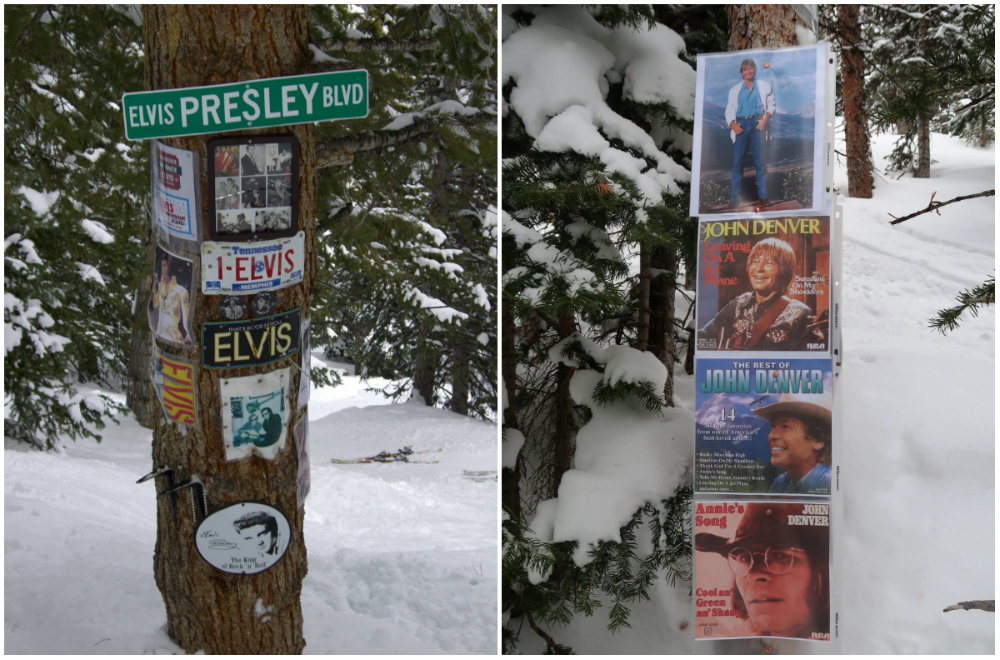 Tree-skiing met verrassingen! Meer dan 50 gedenkplekken verspreid over Aspen/Snowmass.