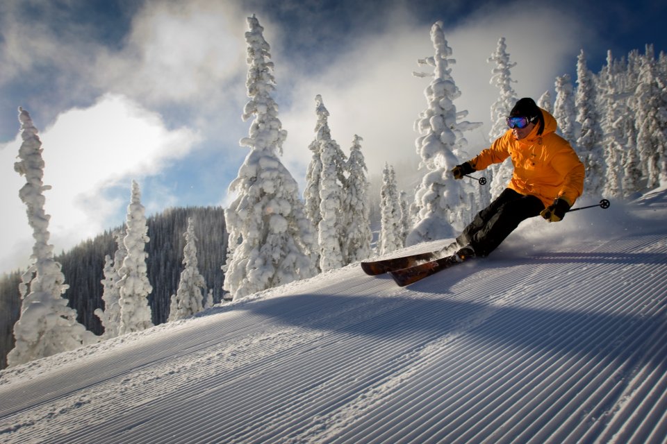 Wintersport in Red Mountain Rossland in British Columbia, Canada