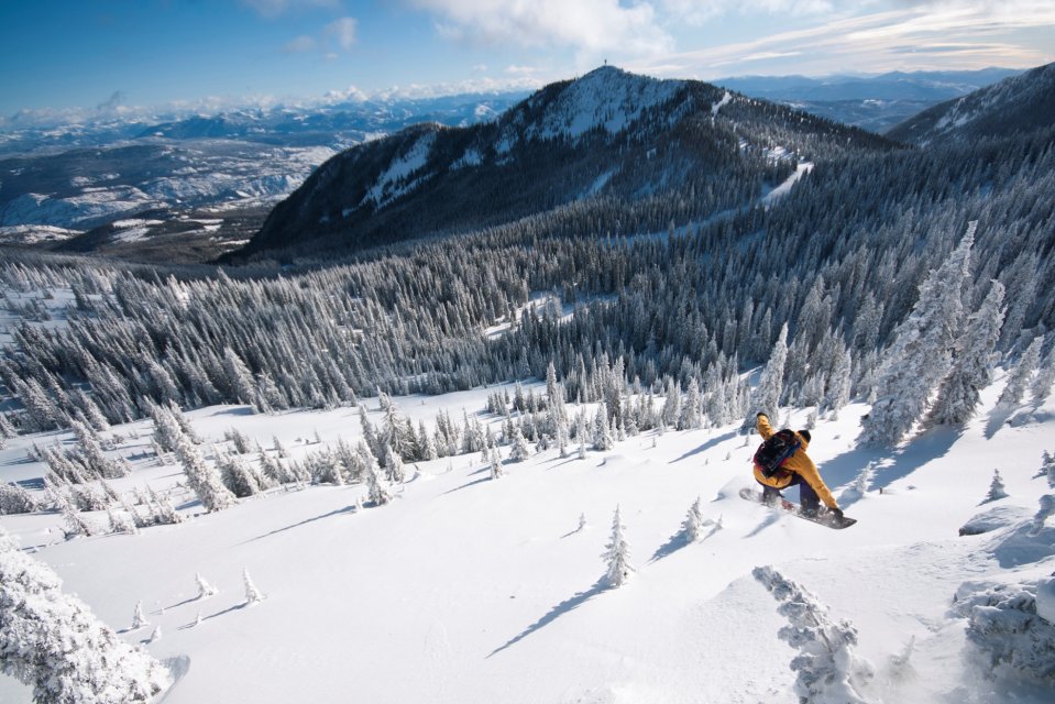 Wintersport in Red Mountain Rossland in British Columbia, Canada