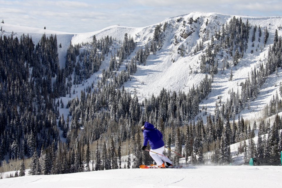Wintersport in skigebied Deer Valley, Utah, Amerika
