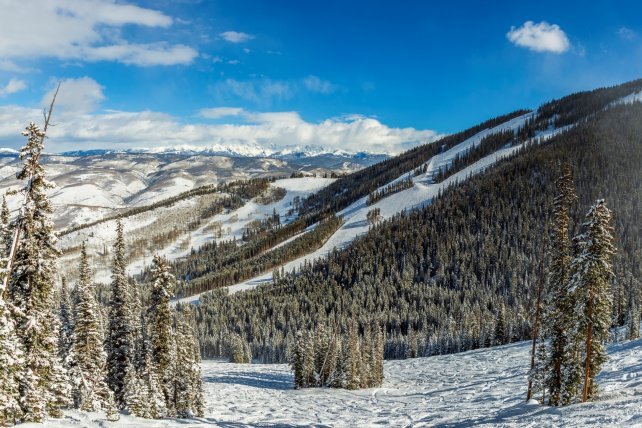 Wintersport in skigebied Beaver Creek in Colorado Amerika