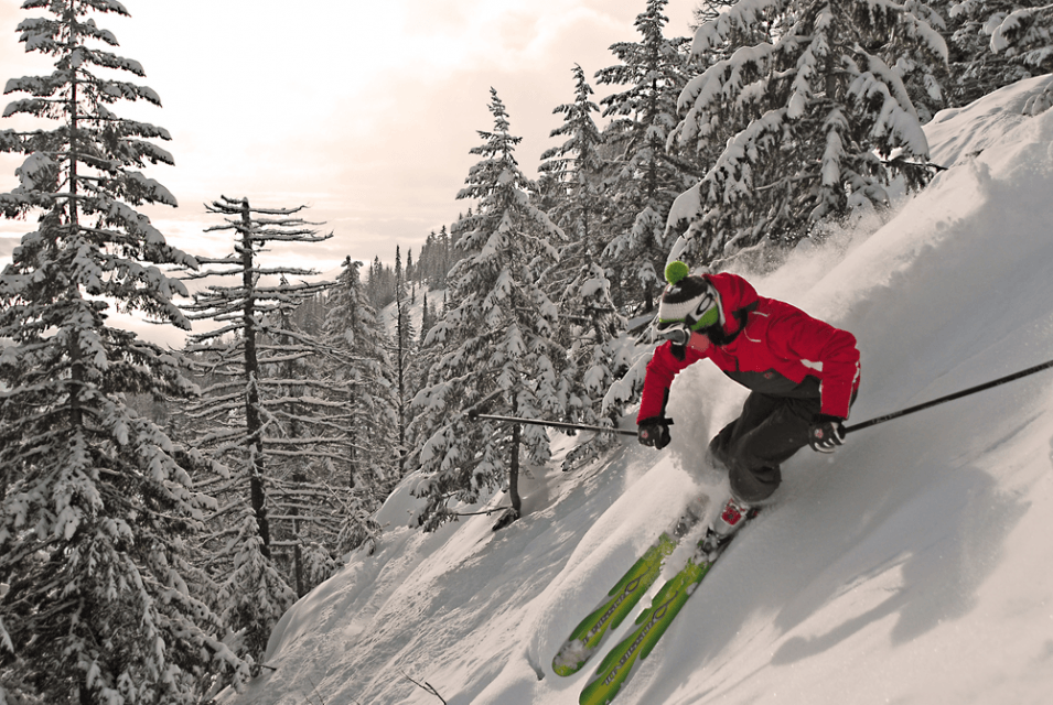 Wintersport in Red Mountain Rossland in British Columbia, Canada