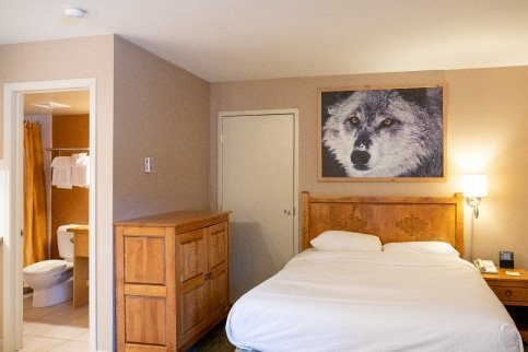 Banff rocky mountain resort - studio condo bedroom