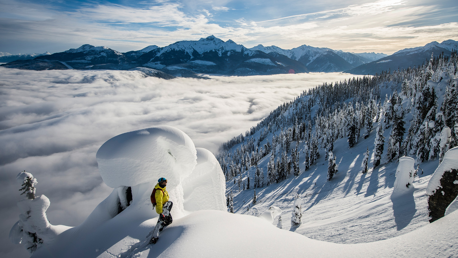 Populaire activiteit van Wintersportcanadaamerika is heli skien in British Columbia Canada