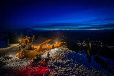 Snowmobile Crystal Hut Mountain Top fondue Snowmobile Crystal Hut Mountain Top fondue