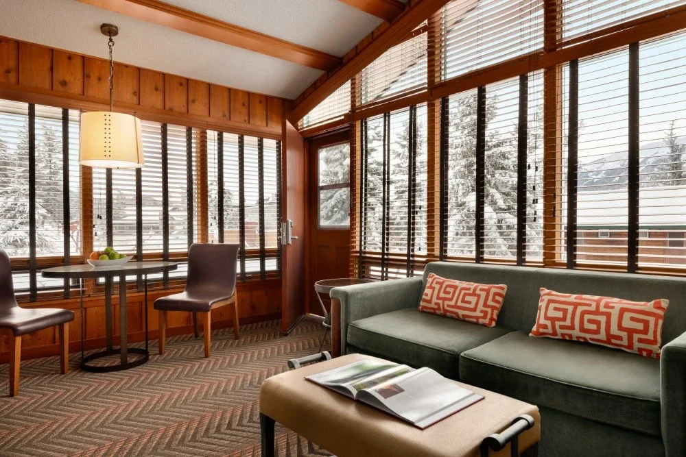 Fairmont Jasper Park Lodge Junior Suite Fireplace Living