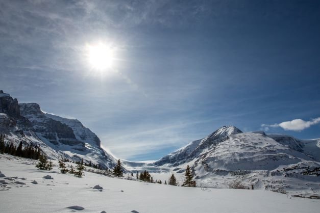 Columbia Icefields vlakbij het skigebied van Jasper - Marmot Basin, Alberta, Canada