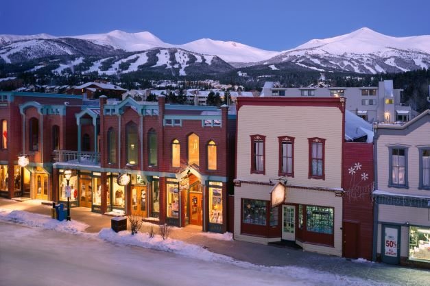 Wintersport in skigebied Breckenridge in Colorado, Amerika