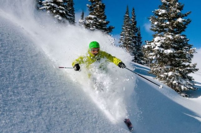 Wintersport in skigebied Breckenridge in Colorado, Amerika