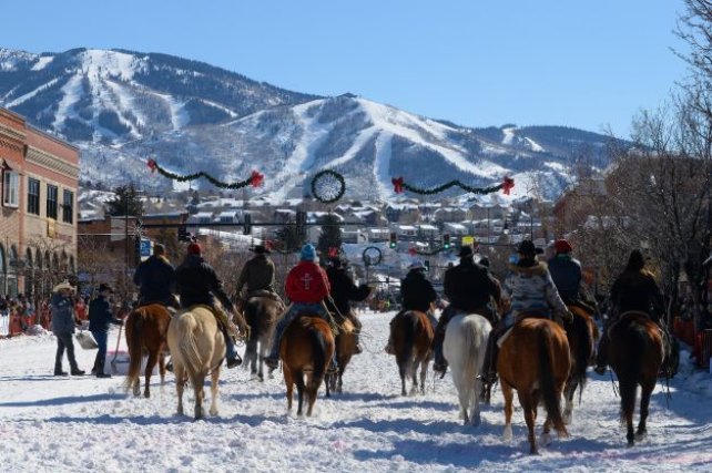 Skigebied Steamboat in Colorado Amerika Paarden in Steamboat