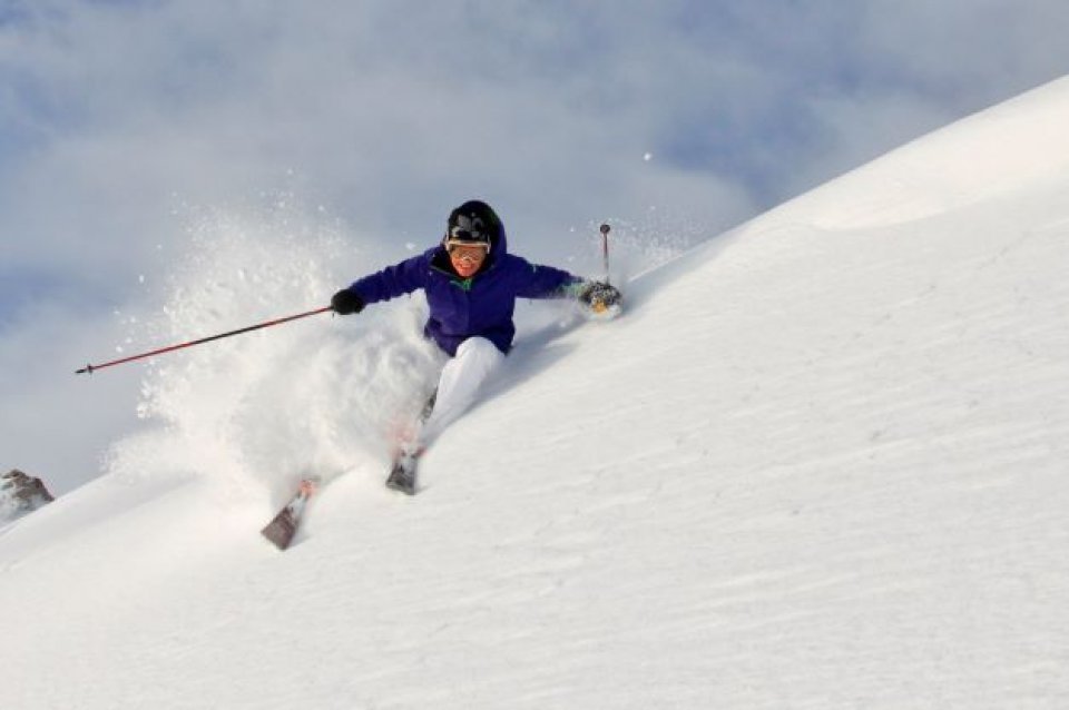 Wintersport in skigebied Deer Valley, Utah, Amerika