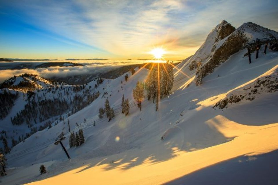 Skigebied Palisades Tahoe, voorheen bekend als Squaw Valley, Californie, Amerika