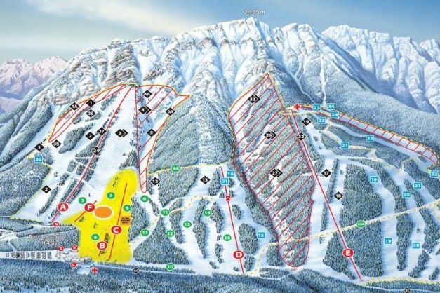 Preview pistekaart skigebied Banff Mt Norquay Canada