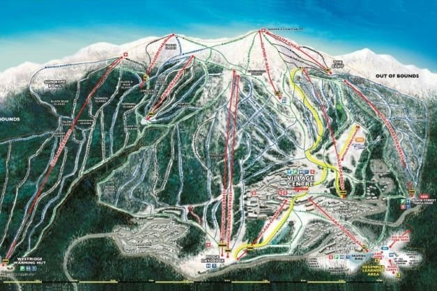 Preview pistekaart skigebied Big White Canada Preview pistekaart skigebied Big White Canada