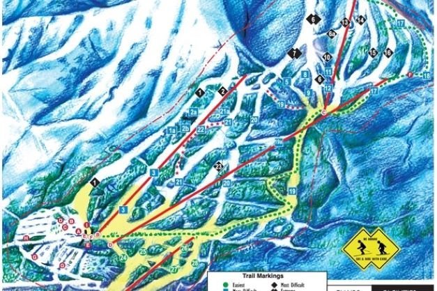 Preview pistekaart skigebied Kananaskis Nakiska Canada