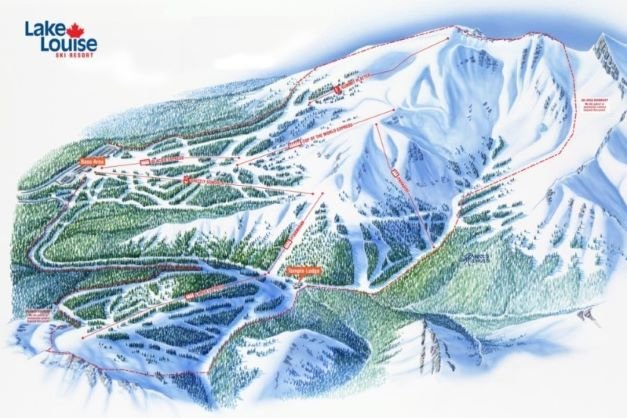 Preview pistekaart skigebied Lake Louise Canada