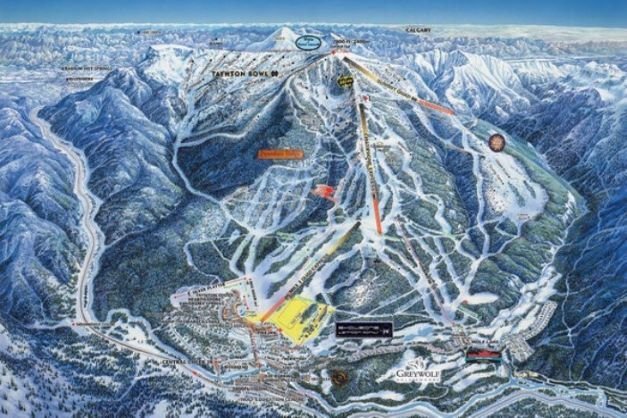 Preview pistekaart skigebied Panorama Canada