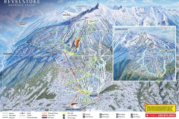 Preview pistekaart skigebied Revelstoke Canada