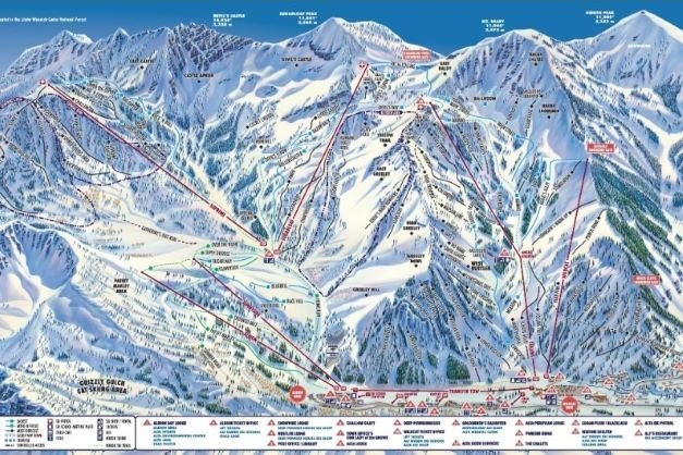 Pistekaart van skigebied  Alta Amerika