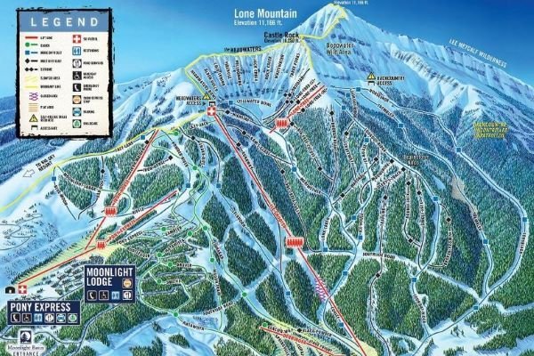 Preview pistekaart skigebied Big Sky Amerika Preview pistekaart skigebied Big Sky Amerika