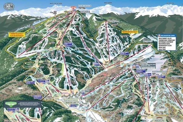 Preview pistekaart skigebied Beaver Creek Amerika