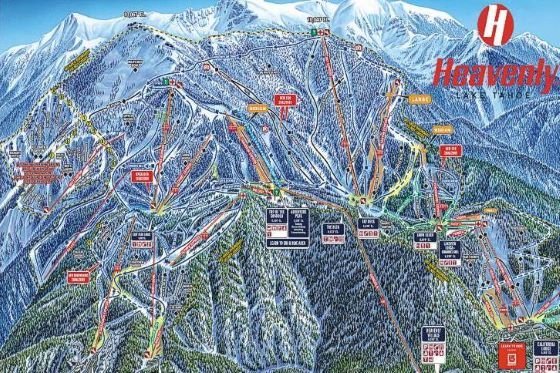 Preview pistekaart skigebied Heavenly Amerika