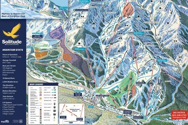 Preview pistekaart skigebied Solitude Amerika