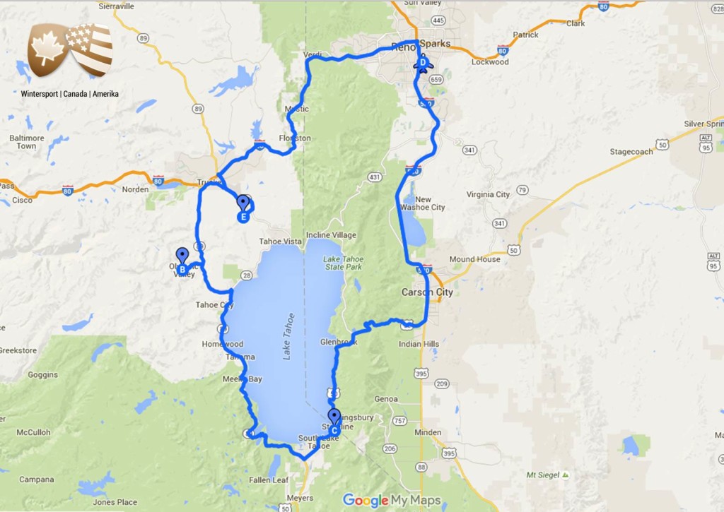 Vlieg naar Reno en bezoek Northstar at Tahoe – Squaw Valley – Heavenly – Reno