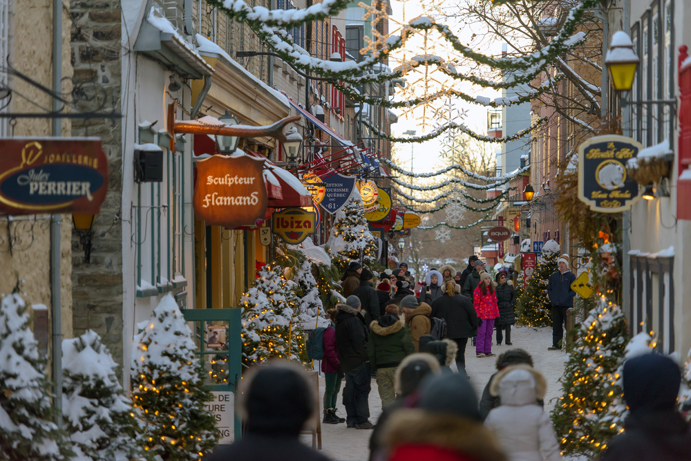 Wandel via de Breakneck Steps naar Petit Champlain, de oudste winkelstraat van Canada en Amerika