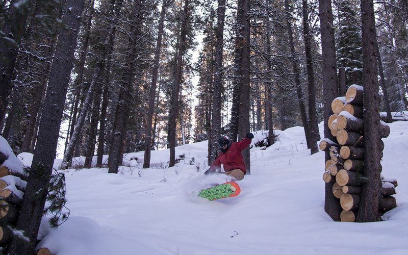 Wintersport in de SkiBig3 in Canada, dit is de piste voor de gevorderden Norquay 90 Glades (# 51)