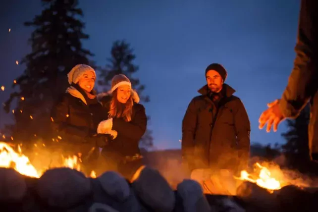 Geniet in Jasper bij een kampvuur Jasper kampvuur
