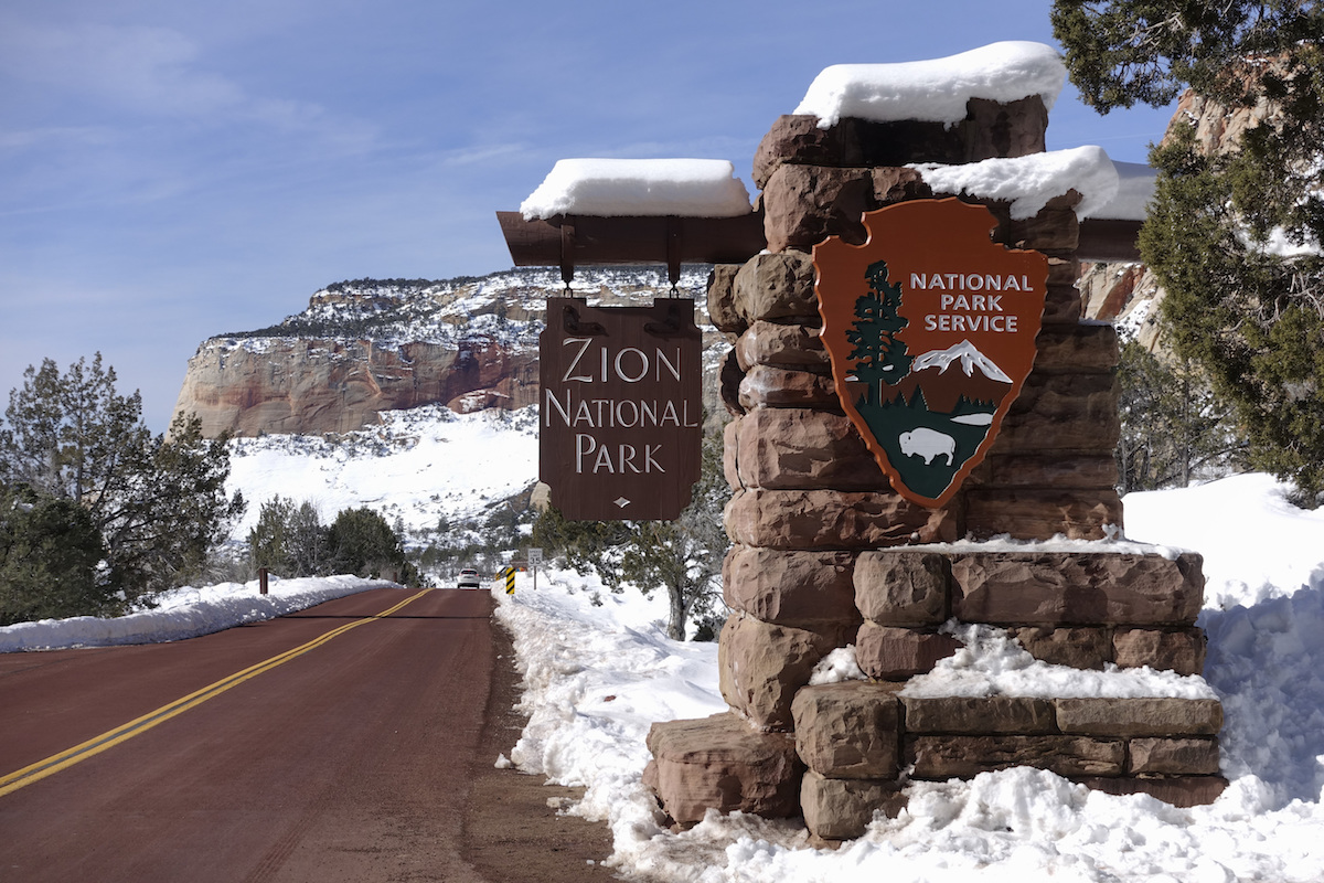 Zion National Park Utah in de winter combi skivakantie