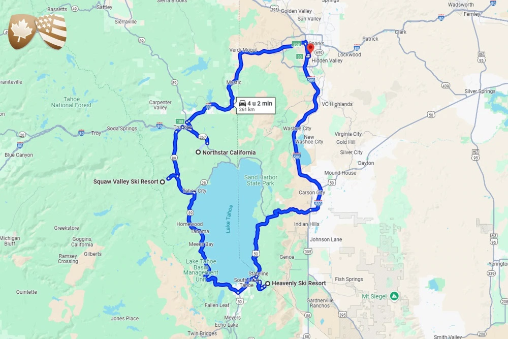 Vlieg naar Reno en bezoek Northstar at Tahoe – Squaw Valley – Heavenly – Reno