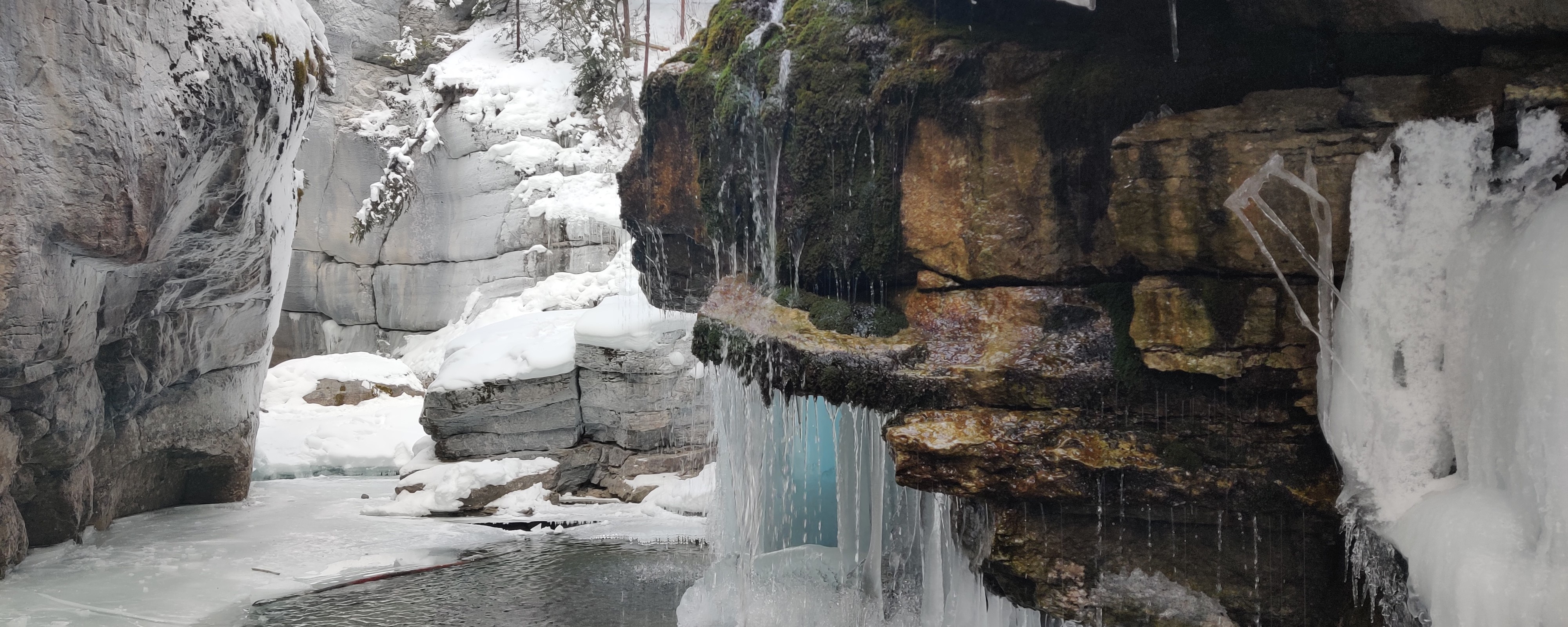 Maak een icewalk in de Johnston Canyon in Banff National Park