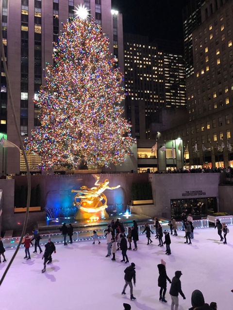 De ijsbaan bij Rockefeller Center in New York