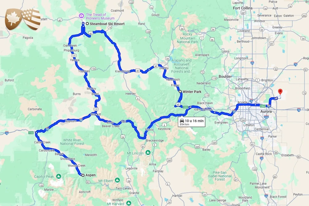 De skisafari Colorado Poedersneeuw brengt je naar Denver – Winter Park – Steamboat – Aspen – Denver