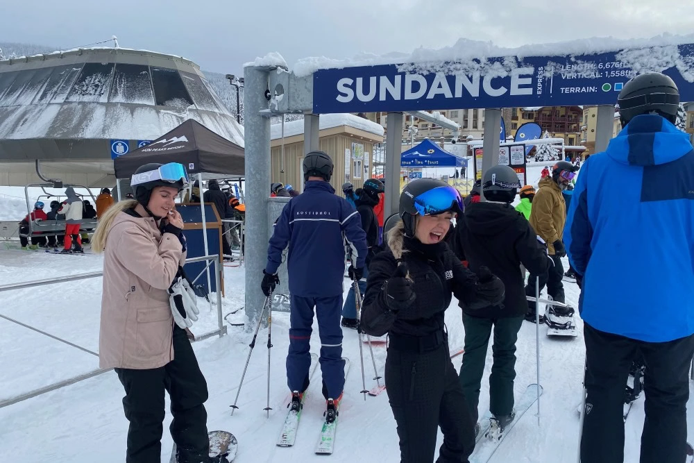 Nauwelijks lange wachtrijen bij de skiliften in Noord-Amerika, zeker buiten het hoogseizoen