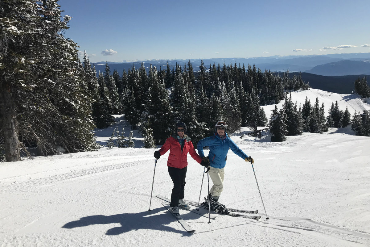 Josee en Else aan het skien in Sun Peaks BC Canada