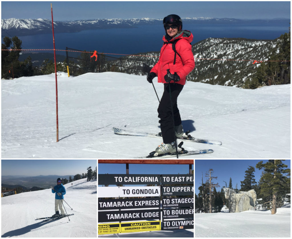 Een prachtige piste in Mammoth Mountain met zicht op Mono Lake In Utah