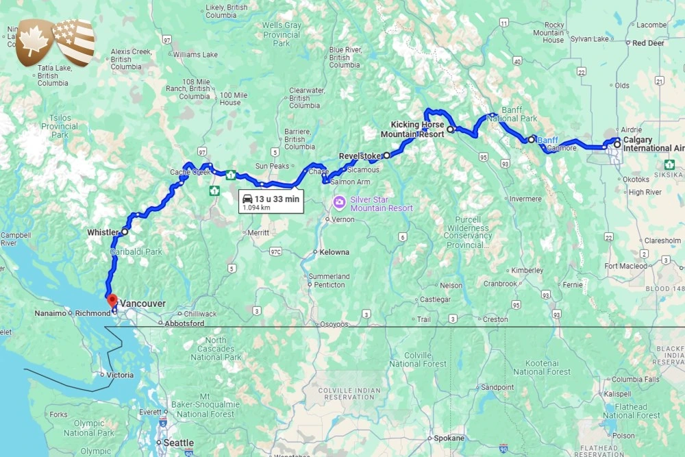 Calgary – Banff – Kicking Horse – Revelstoke – Whistler – Vancouver