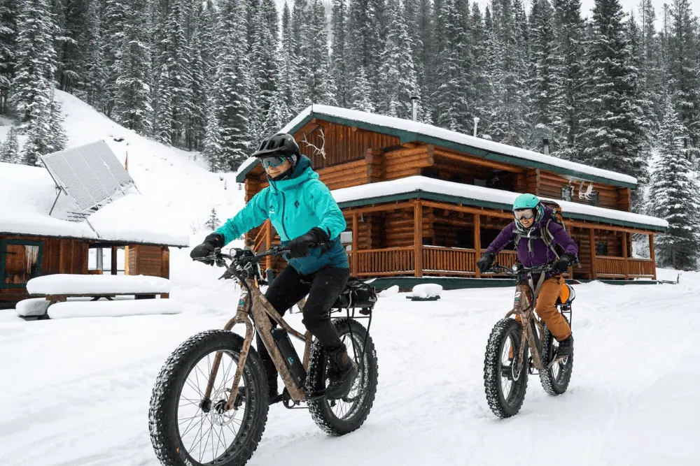Op een fatbike door de sneeuw bij Banff