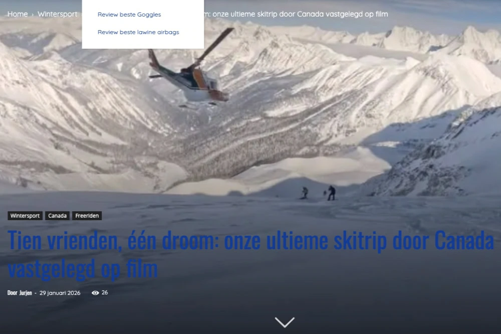 Tien vrienden, 1 droom: onze ultieme skitrip door Canada vastgelegd op film