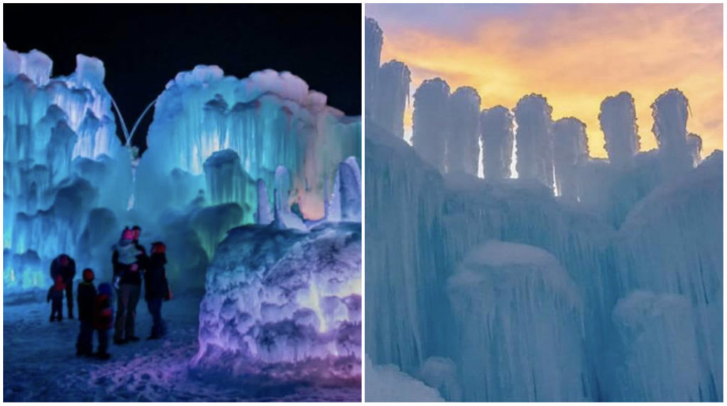 Midway Ice Castles is een stukje wintermagie met ingebouwde ijsglijbanen en vuurshow’s voor iedereen