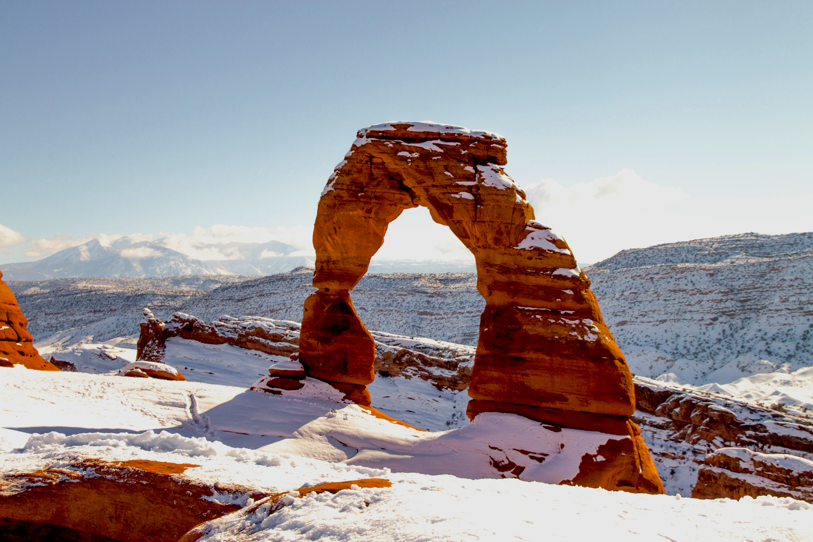 Arches National Park Utah in de winter 