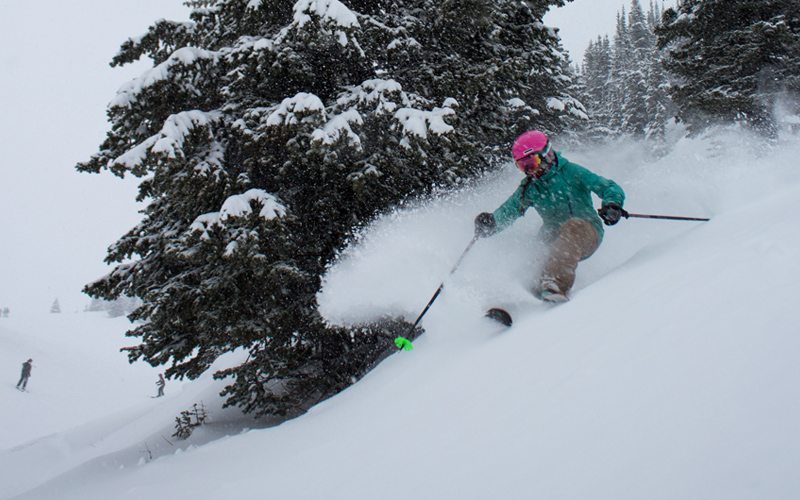 Wintersport in de SkiBig3 in Canada, dit is de piste voor de beginners (groen): Dell Valley (# 44)